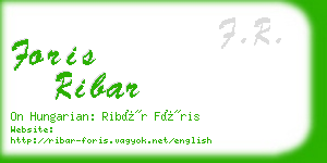 foris ribar business card
